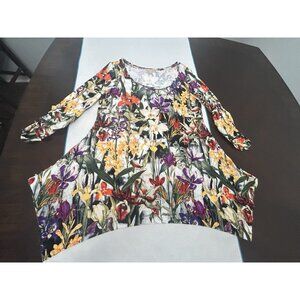 BEAUTIFUL FALL Floral Long Sleeve TUNIC Asymmetrical Fairycore M